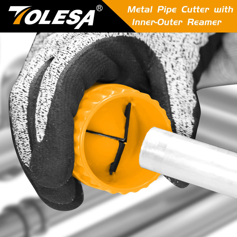 TOLESA Pipe Cutter Tool 3/16-2 Inch(5-50mm) Heavy Duty Metal Pipe Cutter With Deburring Tool Pipe Reamer Sharp Copper Tube Cutter Speed Cutting Tubing Cutter For Stainless Steel Aluminum Brass Pipe