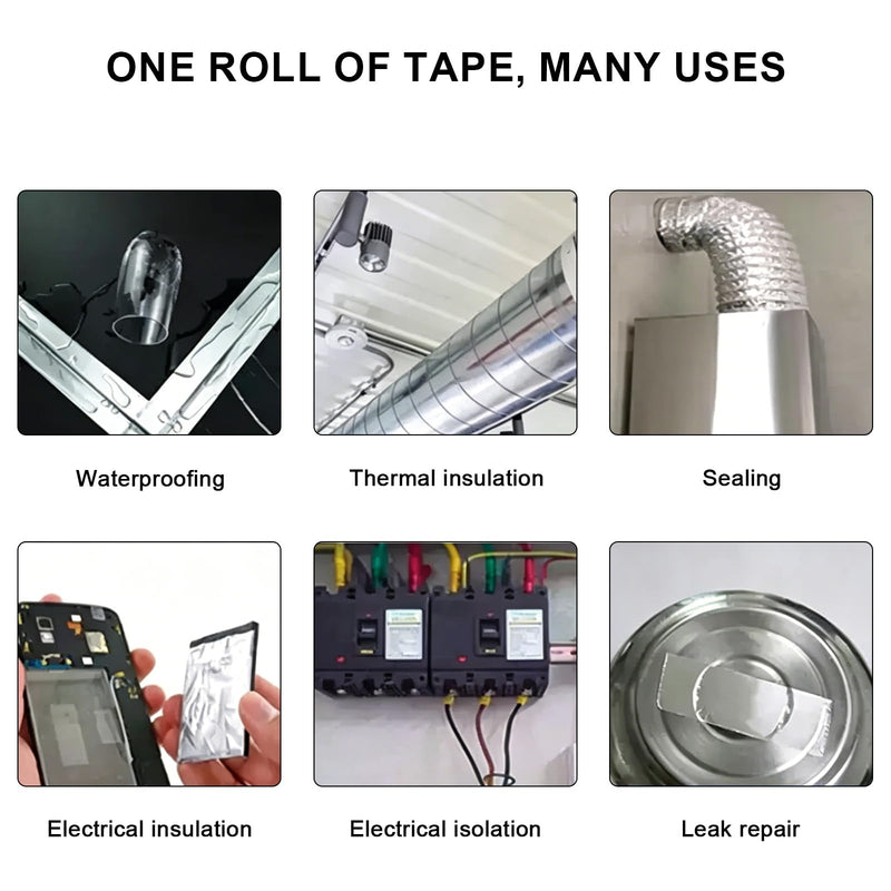 BOMEI PACK Aluminum Foil Tape 2 Pack 3.9Mil x 2inch x 164ft Heavy Duty Metal HVAC Foil Tape,High Temperature Tape Perfect for Sealing, Patching,Air Ducts, Insulation,HVAC and Metal Repair