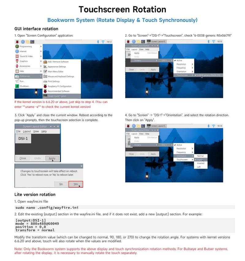 [Australia - AusPower] - LUCKFOX DSI Capacitive 7 Inch Touch Screen with Case Support 3D Printing for Raspberry Pi Screen 800 x 480 Pixels 170° Wide Viewing Angle for Raspberry Pi Display IPS Screen for Core3566, VisionFive2 