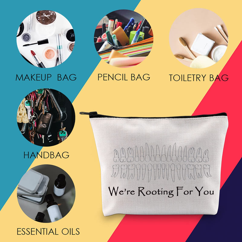 [Australia - AusPower] - MNIGIU Dentist Gift Bag Dentist Graduation Gift New Dentist Gift We’re Rooting for You Zipper Pouch Bag Dental Student Gift (Rooting For You) 