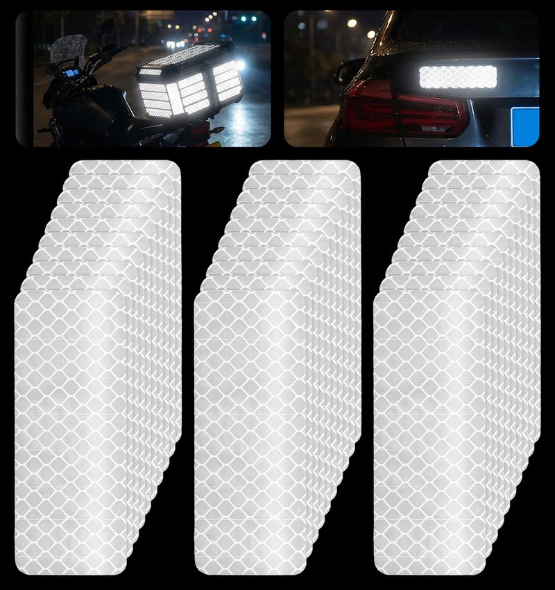 30 Pcs Reflective Stickers for Helmet, White Reflective Tape Safety White Outdoor Waterproof Tape Use on Bike/Truck/Car/Motorcycle/Clothing/Helmet 2.36" X 1.18"