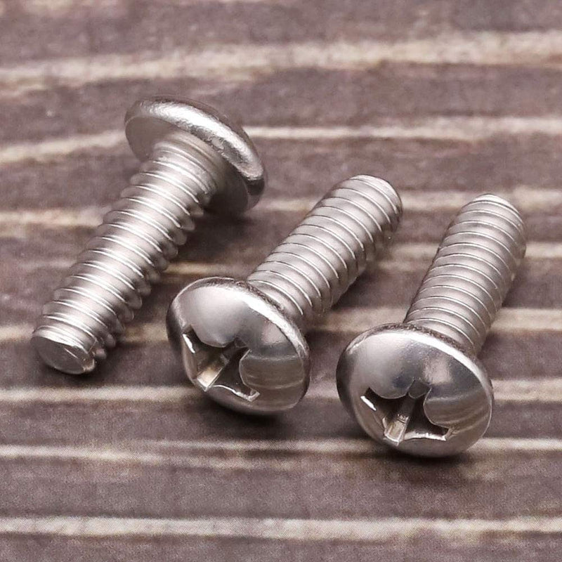 [Australia - AusPower] - 1/4-20 x 3/4" Pan Head Machine Screw, Phillips Drive, 304 Stainless Steel 18-8, Bright Finish, Fully Machine Thread, 50 Pcs 1/4-20 x 3/4" 