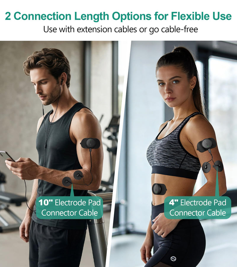 [Australia - AusPower] - Medcursor TENS Unit Muscle Stimulator - Wireless 3-in-1 Dual-Channel EMS Machine with App Control & Session Memory, 25 Intensity Levels, 8 Target Areas, Storage Pouch, Designed for Back Pain Relief Black 