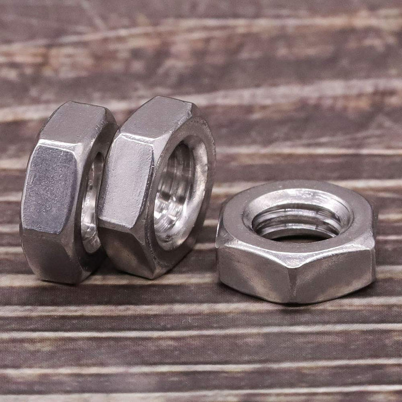 [Australia - AusPower] - 3/8-16 UNC Stainless Steel Thin Hex Nuts Hexagon Jam Nuts, 304 Stainless Steel 18-8, Full Thread, Coarse Thread, 25 PCS 3/8"-16 