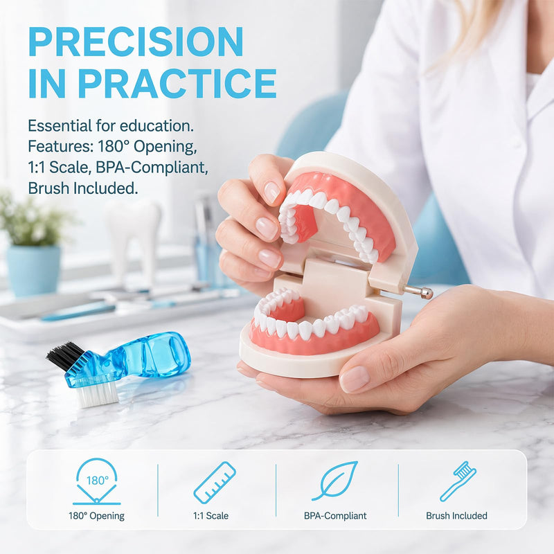 Dental Model, Dental Model with Toothbrush, Standard Dental Study Model, Teeth for Dental Teaching, Toothbrush Demonstrations | Standard Dental Study Model, Teeth for Dental Education, Toothbrush Demonstrations