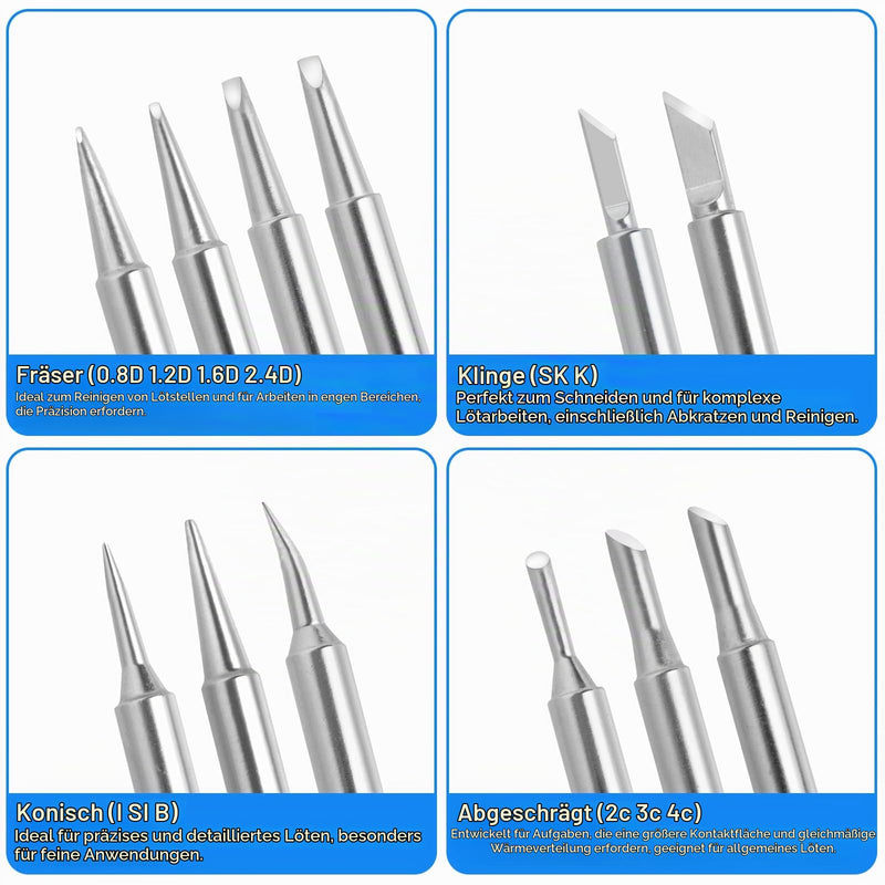 Pack of 12 Soldering Tips, 900M-TB Soldering Tips, Alloy Soldering Tips | Soldering Tip Replacement Soldering Tips Set Use for Soldering Gun, Soldering Station Welding, Soldering etc