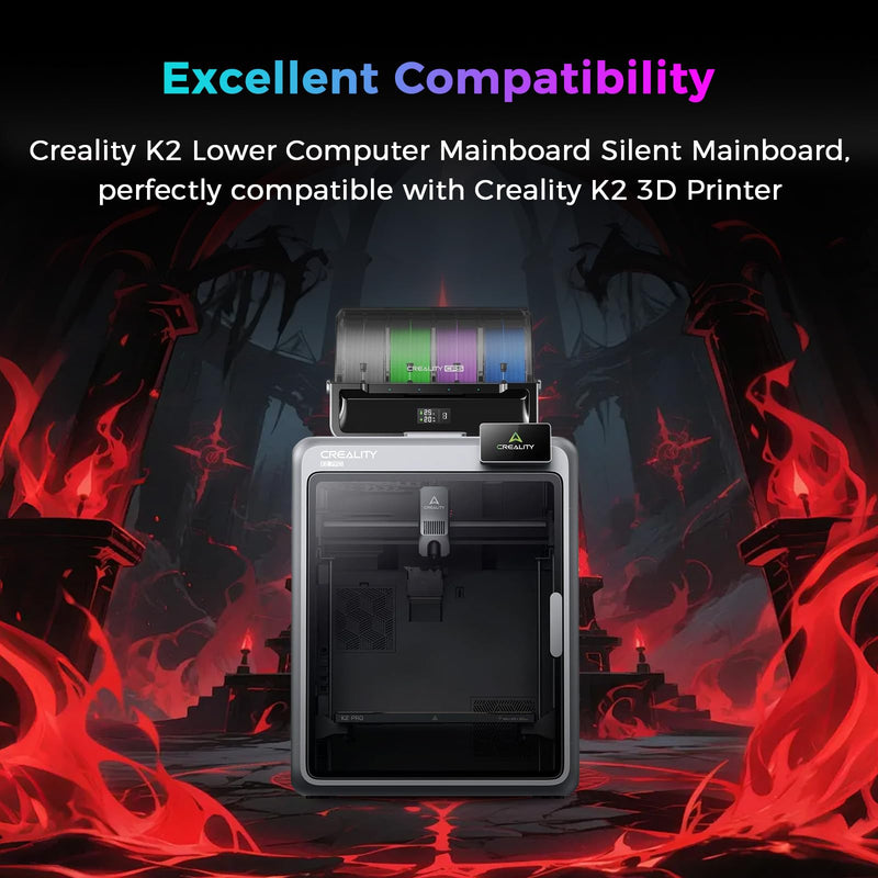 Creality Official K2 Mainboard, Original K2 Lower Computer Mainboard K2 Silent Motherboard, CR3NN200401C12 32 Bits M6 GD32F303RET6, Durability and Quick Replacement Parts for Creality K2 3D Printer