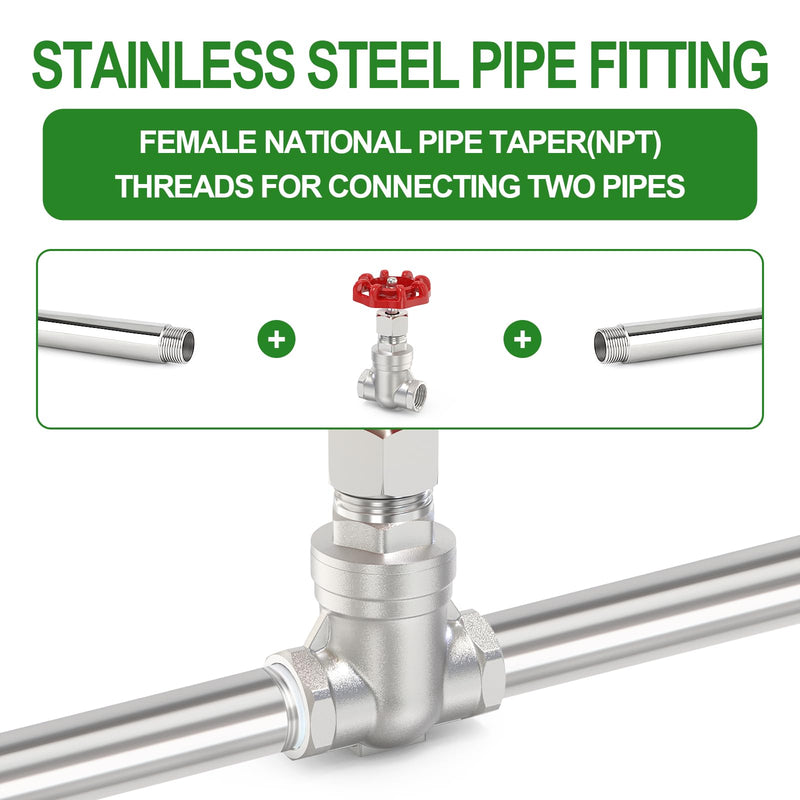 [Australia - AusPower] - TAISHER 1PCS 304 Stainless Steel Gate Valve, 1" NPT Female Rotary Sluice Valve With Wheel Handle, For Water, Oil, Gas 