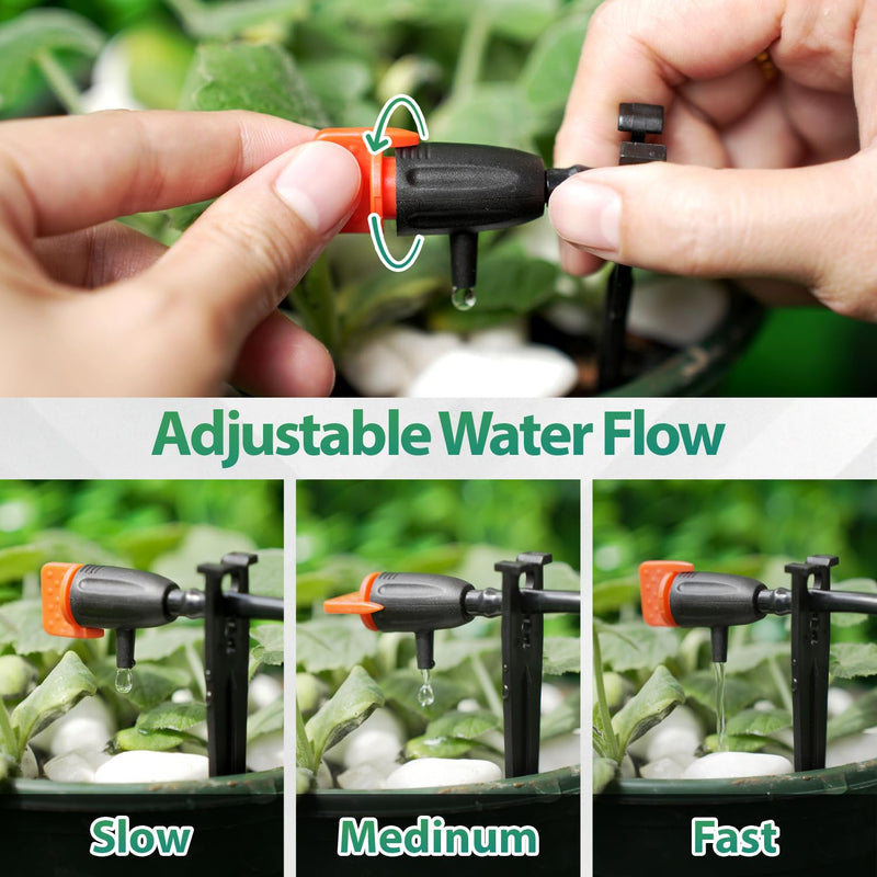 [Australia - AusPower] - Drip Irrigation Inline Dripper for 1/4" Drip Irrigation Tubing, 35 Pieces Adjustable Drip Emitters Micro Drippers for Drip Irrigation Gardening System Maintain Constant Flow Irrigation Dripper 
