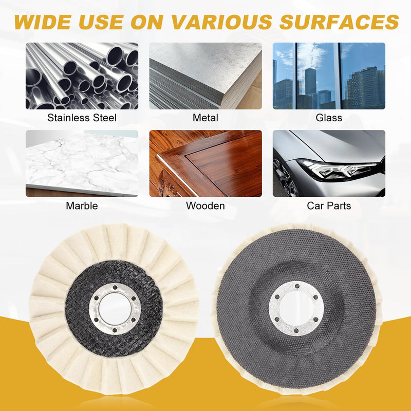 Wool Felt Flap Polishing Disc - Wool Felt Flap Discs Polishing Wheel, 6 PCS 4.5 Inch Wool Polishing Wheel for Angle Grinder,Car Wax 4.5IN6