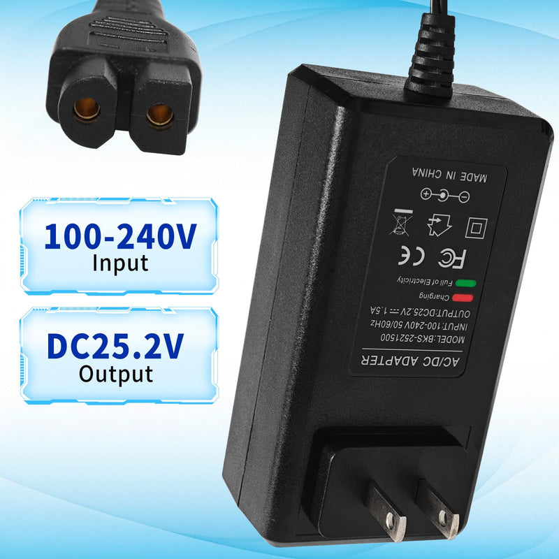 [Australia - AusPower] - for Wybot Cordless Pool Vacuum Plug 25.2V Quick Charger Compatible with Wybot C1 C2 C2B OS7010C Li-Ion Battery Robotic Pool Cleaner Adapter Power Supply 