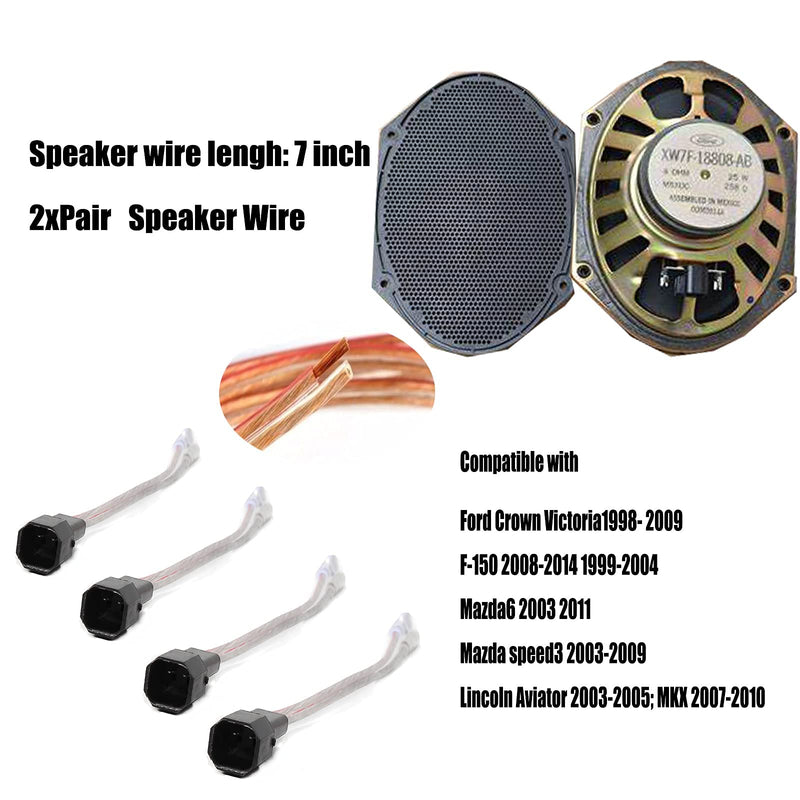 [Australia - AusPower] - RED WOLF Car Speaker Wiring Harness Adapter Connector Compatible with Ford 1998-2014, Lincoln 2003-2011, Mercury 2000-2010, Mazda 1998-2011 Vehicles Install Aftermarket Door Speaker Wire Cable Plug 