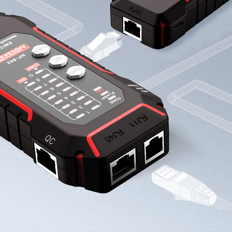[Australia - AusPower] - NOYAFA NF-802 Extended Cable Tester with PoE Multifunction Wire Tracker Network Cable Tester for LAN CAT5 CAT6 Tracker 