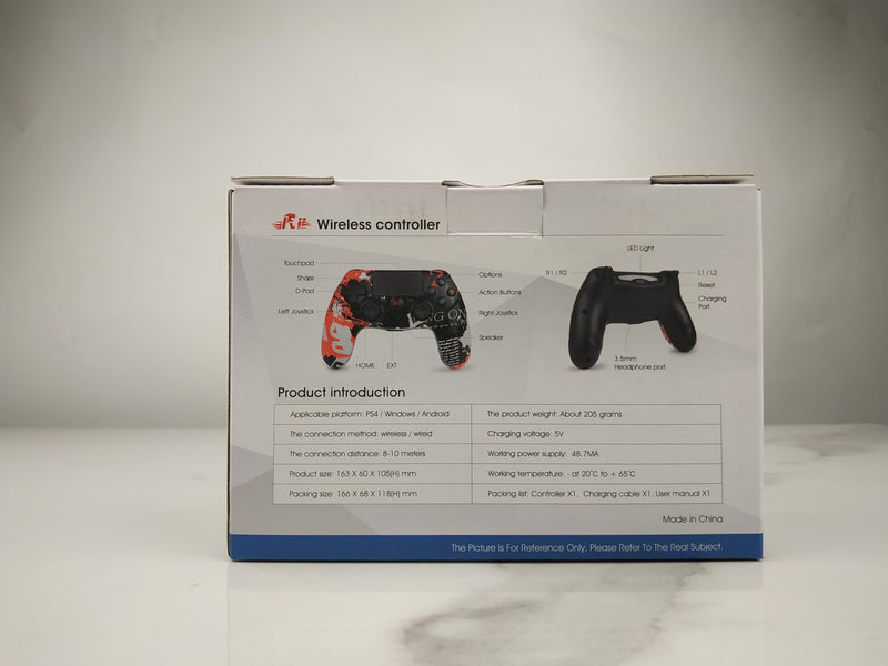 [Australia - AusPower] - Wireless Controller for PS4,1000mAh Battery -3.5mm Audio Jack -RGB Light and 6-axis Gyro Sensor,Dual-shock Gamepad Joystick Compatible with PS4/PS3/Android/Windows(Crackle Design) 