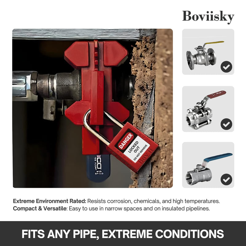[Australia - AusPower] - Ball Valve Lockout, Adjustable Ball Valve Lockout Device for 1/2" to 2-1/2" Diameter Outside Pipe, Small Outdoor Faucet Lock, 1 Pack, 3001 