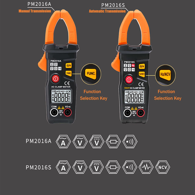[Australia - AusPower] - PM2016A/S Digital Clamp Multimeter, 6000 AC Voltage Ampere Ohm Hertz Meter, Digital Multimeter (PM2016A) 