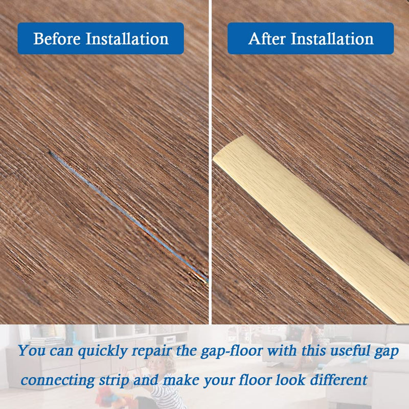 Floor Transition Strip Self Adhesive Floor Cover Strips Laminate 2" Wide Vinyl Flat Divider Transitions Elegant Wood Grain Design (5cm, 3.3Ft, Beige) 5cm, 3.3Ft