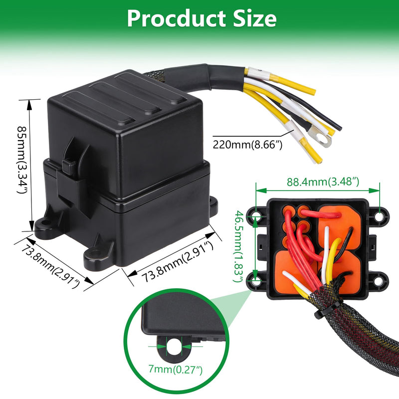 [Australia - AusPower] - Wengart 12V Compact Pre-Wired Fuse Relay Box WG33K, 3-Way Power Distribution Center with 40A JD1912 Relays & ATC/ATO Fuses, IP65 Waterproof Harness for Motorcycle, UTV, ATV, Marine & DIY Wiring, Black 3Relays3Way 