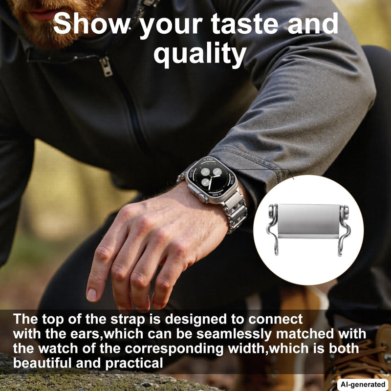 Stainless Tool Bracelet Compatible for LEATHERMAN TREAD, 29 in 1 Survival Hiking Camping Travel Friendly Multitools Wearable Bracelet Band Compatible with Apple Watch 44mm 45mm 46mm 49mm for Men Silver fit Apple Watch 44/45/46/49mm Model