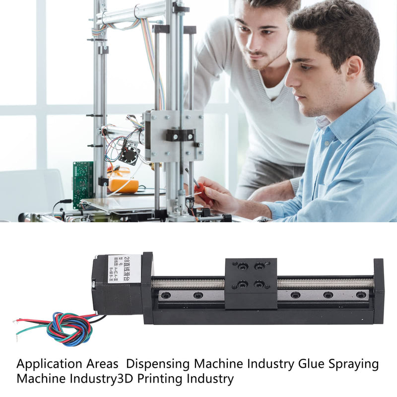 flexman 100mm Stroke Linear Slide Table, High Accuracy Ballscrew Sliding Motion Stage Matched with 28X30 Linear Motor, Linear Guide Rail for 3D Printing (T6x2) T6x2