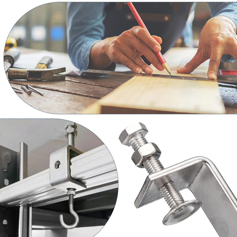 [Australia - AusPower] - 2 Pack 304 Stainless Steel C Clamps with 65mm/2.56" Stable Wide Jaw Opening Tiger Clamp for Woodworking Welding Construction Household Mount 65mm/2.56" 
