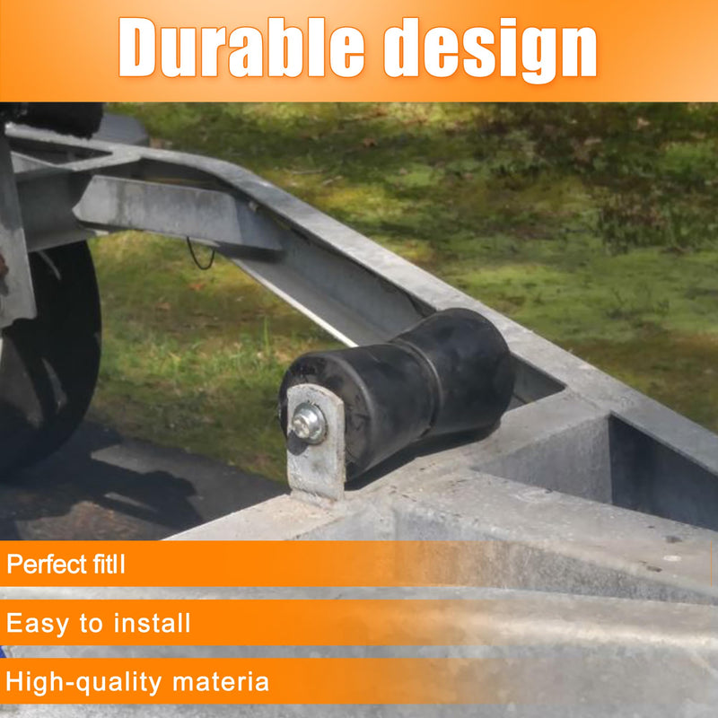 Black Boat Trailer Keel Rollers Fits 4" 5" 8" 10" 12" Wide Boat Trailer Bracket Fits 8" Bracket