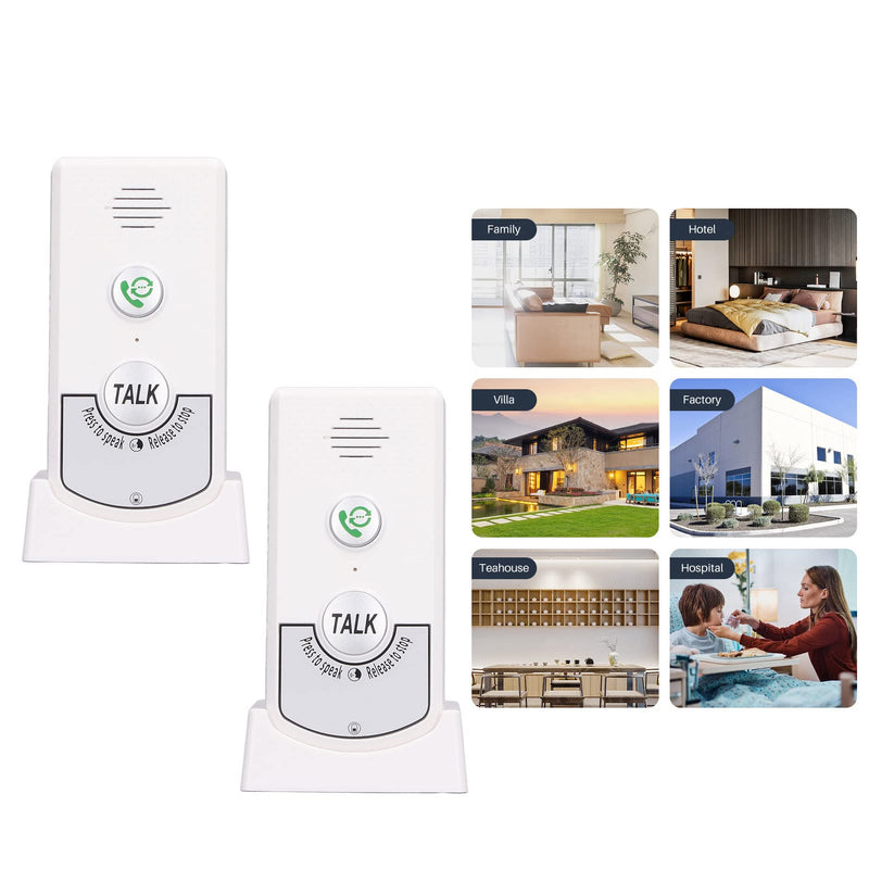 [Australia - AusPower] - Home Voice Intercom, Smart Two Way Talk Doorbell, Protecting Pregnant Women And Babies, 48 Hours Endurance, Home Smart for Elderly Caregivers and Disabled People (White) White 