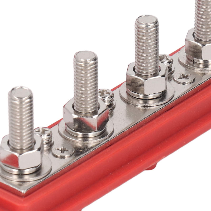 DC Busbar Distribution Block Power Distributor Pack of 2 4-Pin Busbars with M8 Screw Max 48V 250A 4 Post Power Stud Connection Block