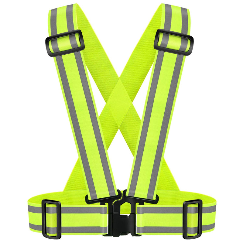 High Visibility straps |Safety Vest |Adjustable & Elastic | Reflective Running Gear for Jogging,Walking,Cycling,Construction Workers,Motorcycle,Men,Women (1, XXL-YELLOW) XX-Large