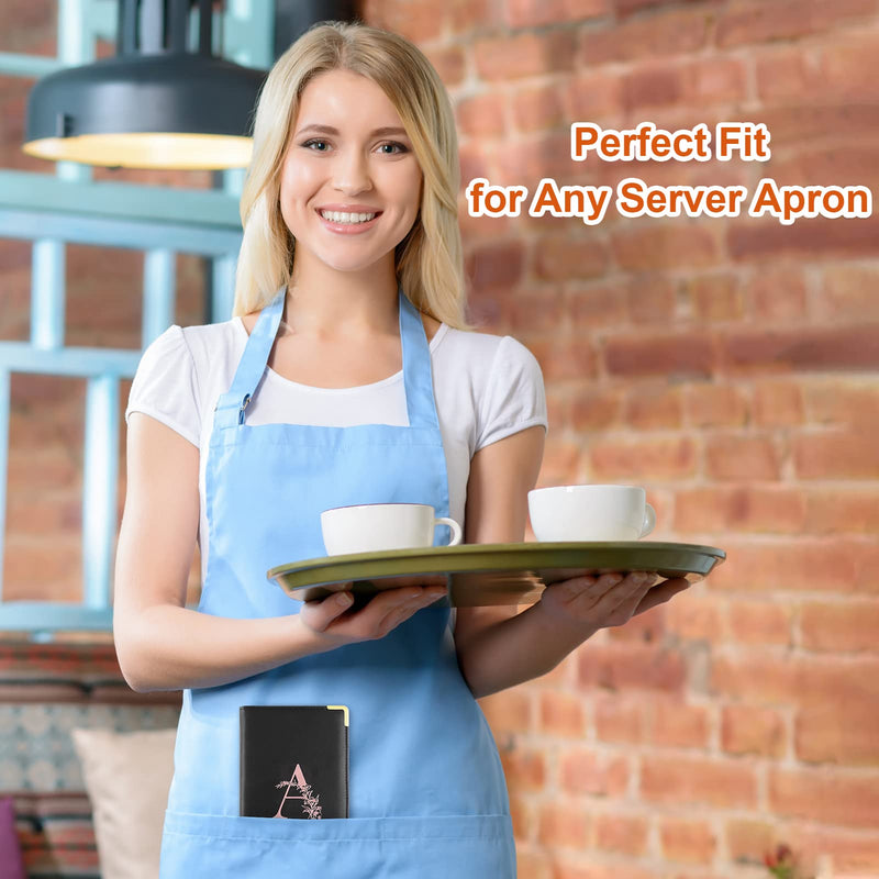 [Australia - AusPower] - FIODAY Server Books Alphabet Waitress Book Cute Waiter Book Zipper Pocket Leather Serving Book with Gift Keychain Guest Check Book Server Note Pads Holder Fits Server Apron A 