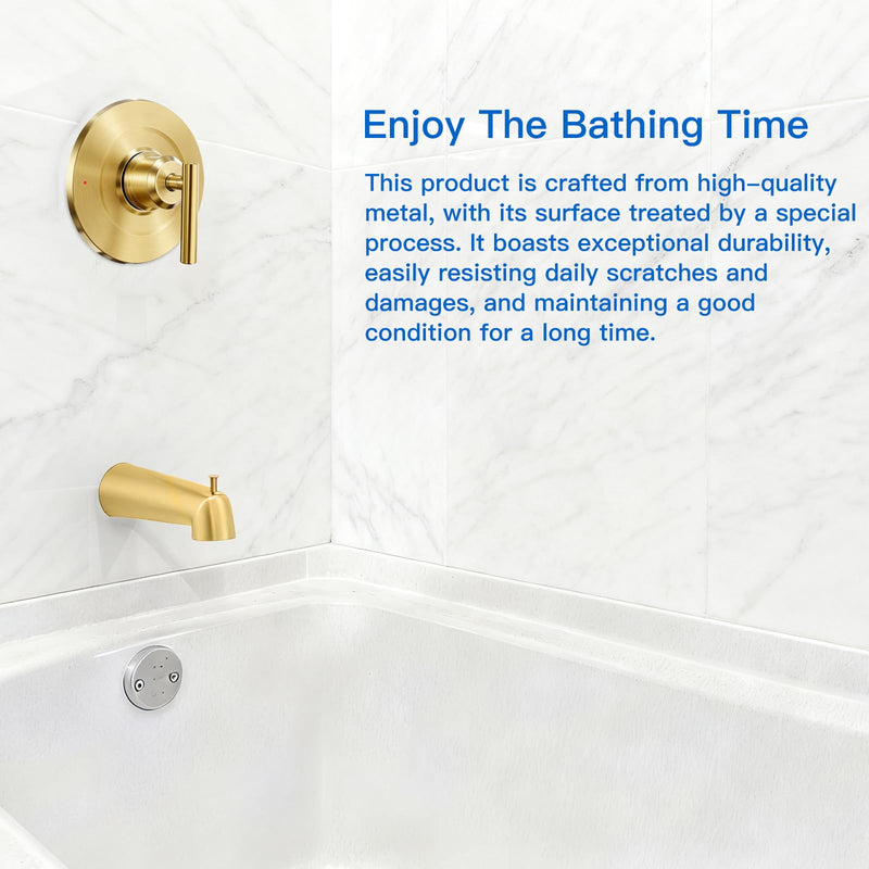 Shower Trim Kit for Moen T2901 Handle, Compatible with Moen Gibson Shower/Tub 2510/2520/2570/2590 Pressure balanced Valves Series, Repair Wobbly Handle or Bathroom Renovation,Brushed Gold Brushed Gold
