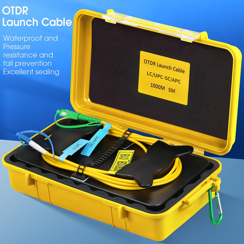 [Australia - AusPower] - OTDR Launch Cable Box SCAPC-LCUPC 1000m OTDR Transmission Cable Box Single Mode (9/125) SM Fiber Tester Extension Line Fiber Dead Zone Eliminator FTTH Testing Tool SCAPC-LCUPC 1KM 