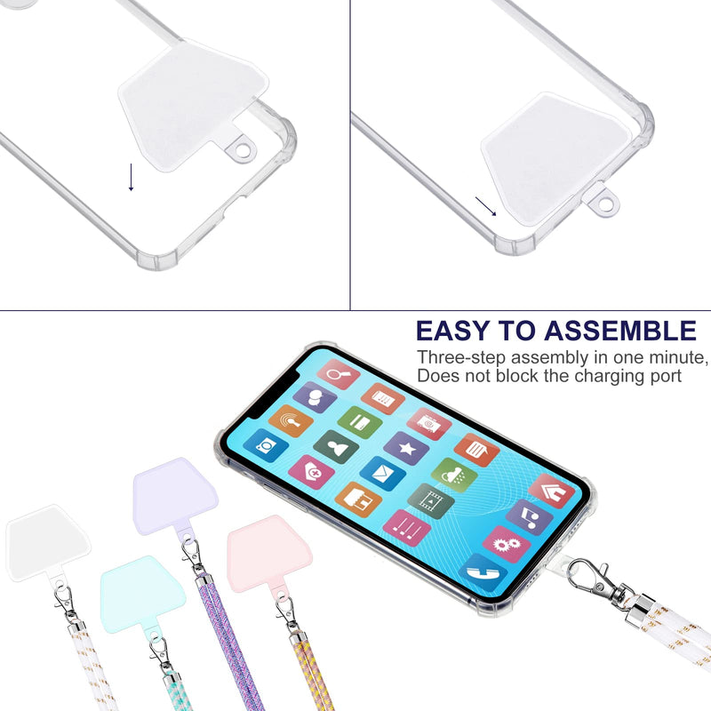 [Australia - AusPower] - Weewooday 4 Pieces Universal Cell Phone Lanyard Around The Neck Phone Lanyard Crossbody Adjustable Nylon Phone Lanyard Patch with Neck Strap for Most Phones(Bright Color Series) Bright Color Series 