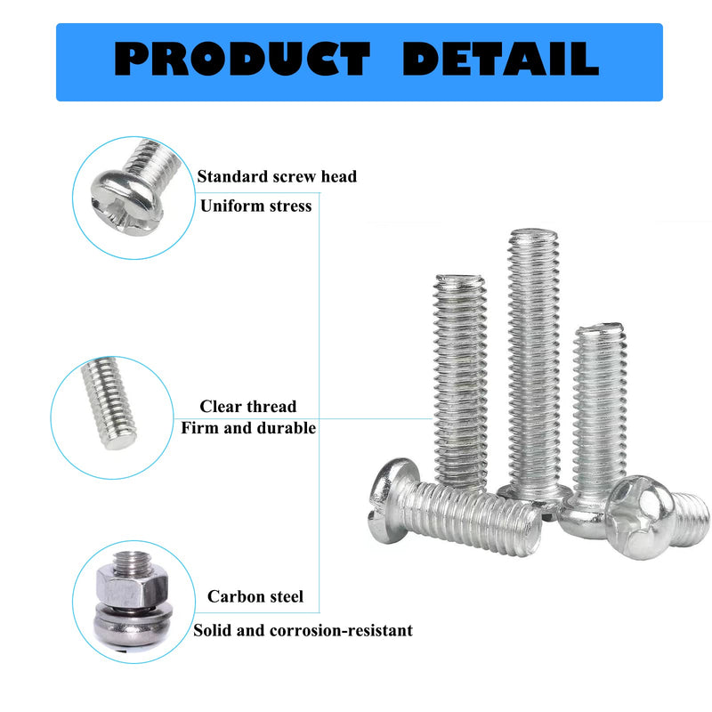 [Australia - AusPower] - 120 Pcs Machine Screws 8/32 Knob/Pull Screws Bolt Nut Flat Washers Assortment Kit Carbon Steel Zinc-Plated Phillips Used for Industrial and Construction Fasteners 4 Sizes Length #8-32x1"to#8-32x1-3/4" 120 Pcs Machine Screw Kit 