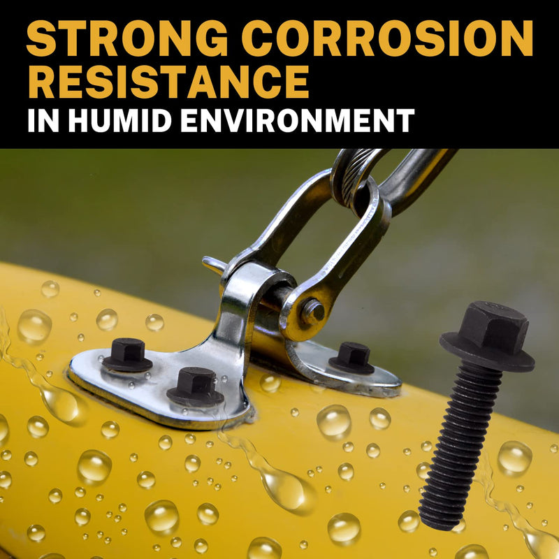 [Australia - AusPower] - LIONMAX Hex Head Bolts, M6 x 16mm Flanged Hexagon Bolts Full Threads, Black Oxide Finish, Carbon Steel, Rust-Resistance, Quantity 30 M6 x 16mm (30 PCS) 