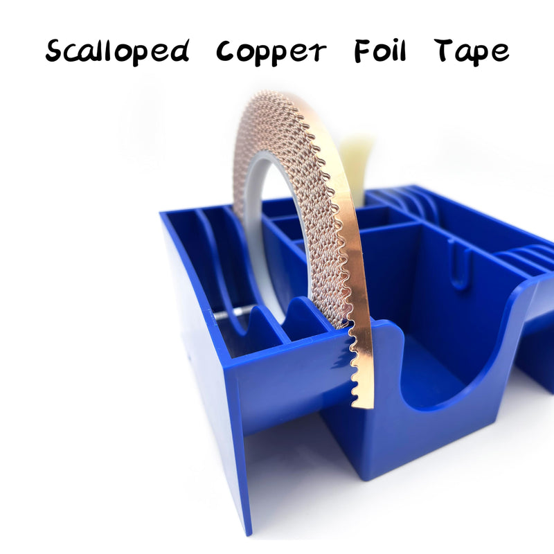 Black Backed 7/32 Inch Scalloped Copper Foil Tape for Stained Glass, DIY Handicrafts, Crafting 7/32 in
