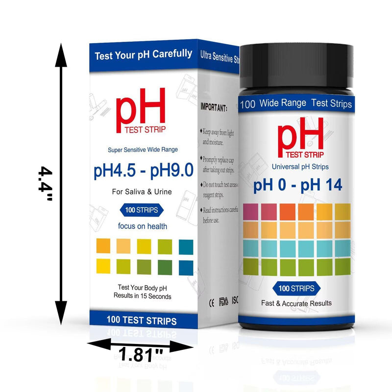 [Australia - AusPower] - pH Test Strips 0-14, 100 Strips Universal Litmus Paper for Liquid, Water, Food & Soap Making, Fast Testing Alkaline & Acid Level Results pH0-14 