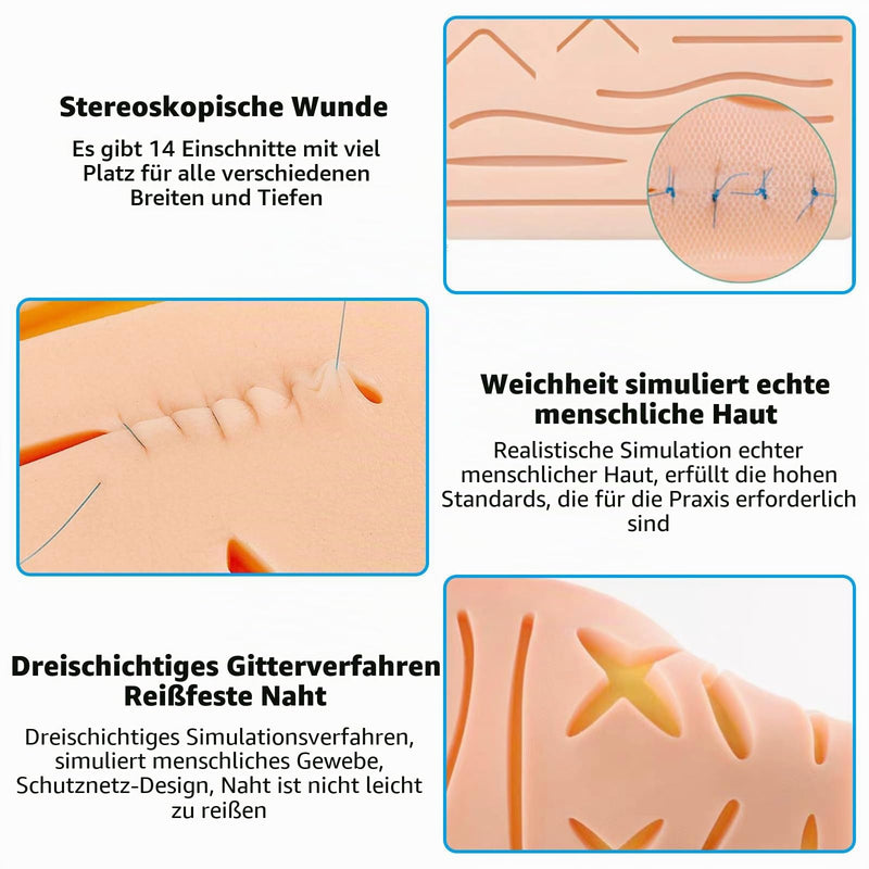 BORDEAG Suture Exercise Set, Suture Practice Kit for Medical Students, Wound Closure Training Set, Silicone Exercise Pad with Surgical Tools, Ideal for Practice and Study