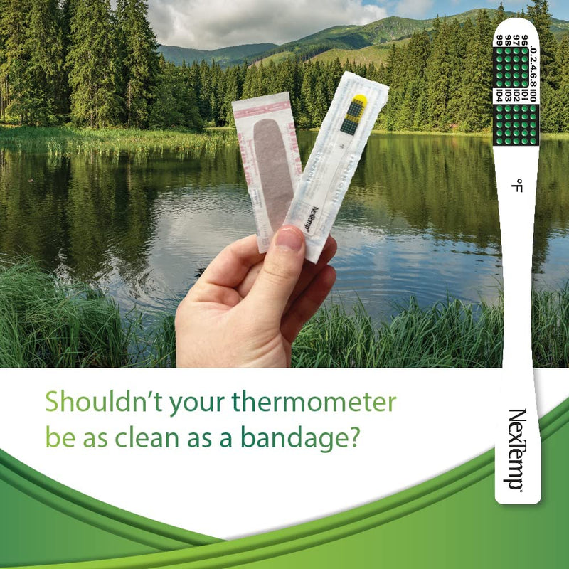 [Australia - AusPower] - Single-Use Thermometers - Individually Wrapped Disposable First Aid Supplies, High-Accuracy For Work, School, Home, Travel, and Healthcare Use, Fahrenheit, 100-Pack, by Medical Indicators Inc. 