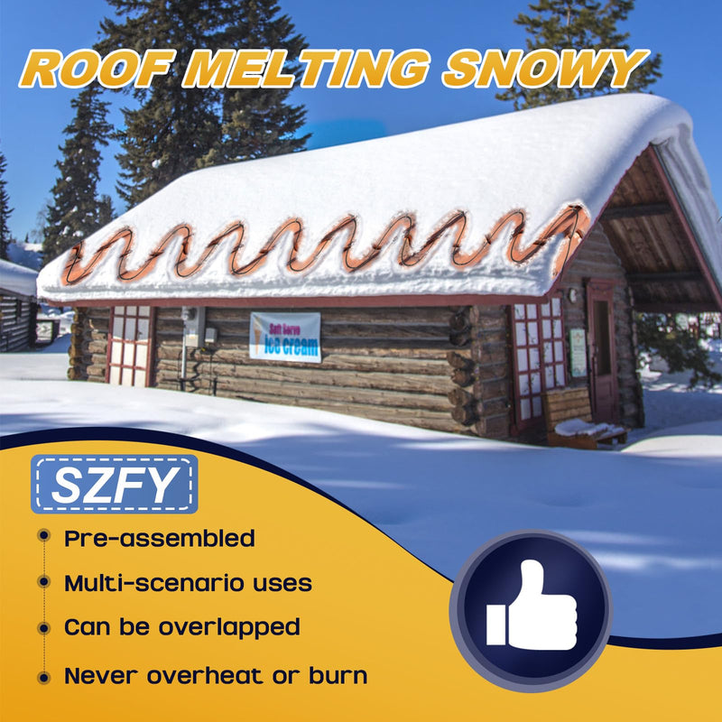 3FT~200FT Heat Tape for Water Pipes, -40°F Deicing Cable,Pipe Heat Cables for Roof,Gutter，Farm，Freeze Protetion Heating Wires, Heated Water Hose,Plumbing Fixtures,120V 5W/FT (24FT) 24FT