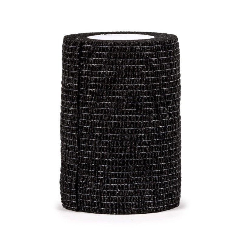 Jet Black Supply CoFlex Tape Bandage Wrap Grips, Tattoo Pen Grip Tape, 3 inch x 5 Yards, Pack of 6, Self-Adhesive Bandage Wrap Rolls for Tattoo, Securing Bandages, Professional Tattoo Supplies, Black