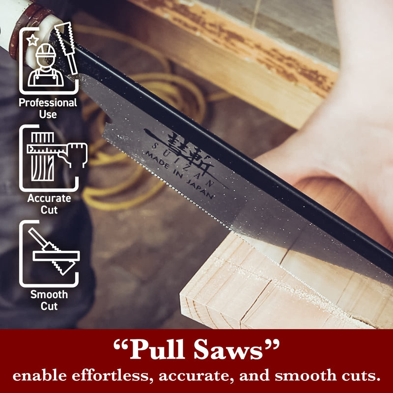 SUIZAN Dozuki Dovetail Saw 8" Crosscut 0.008" Ultra Thin Blade - Professional Japanese Pullsaw Handsaw Woodworking Tools 8 Inch (210mm) Hand Saw