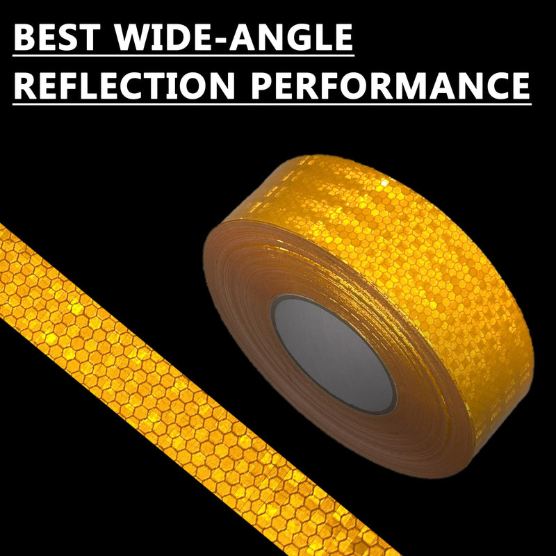 [Australia - AusPower] - Reflective Tape 2 Inch x 30 Feet DOT-C2 Shining Star Fade Resistant Yellow Reflective Tape Outdoor Waterproof Strong Adhesive Safety Warning Tape Reflector Conspicuity Tape for Trailer Truck Bike 2IN x 30FT 