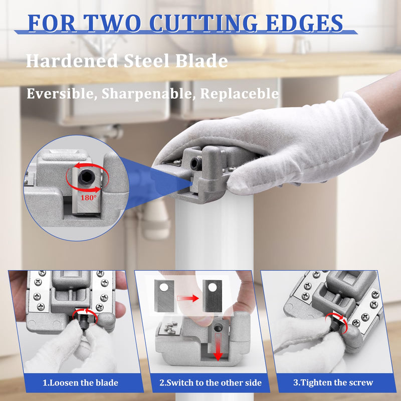 [Australia - AusPower] - Deburring Tool for Plastic Pipe, Suitable for 6 Pipes Size from 1-1/4 to 4-Inch, Professional PVC Pipe Reamer, PVC Chamfer Tool Creates Smooth Chamfer, Achieve More Uniform Coverage and Adhesion 