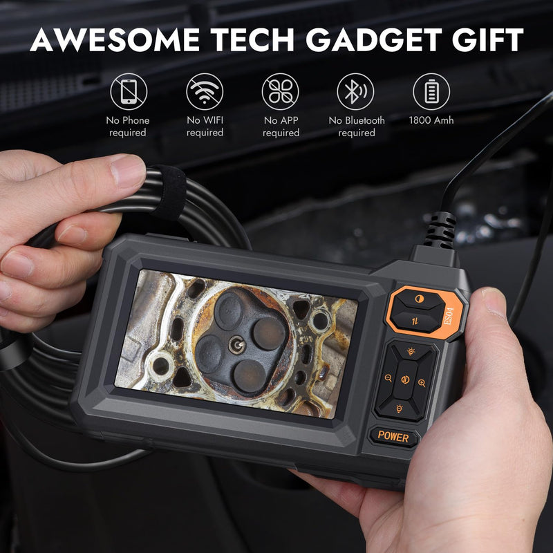 [Australia - AusPower] - Endoscope Borescope Camera with Light, 4.3" IPS 1920P HD Inspection Camera, 7.9mm IP67 Waterproof with 8 Adjustable LEDs, 16.5FT Semi-Rigid Snake Cable for Sewer, Automotive Engine, Pipe, HVAC 