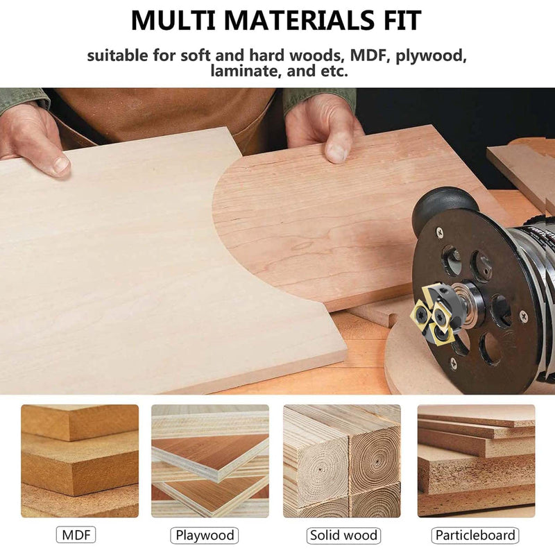 [Australia - AusPower] - SpeTool Carbide Insert Surfacing Router Bit Spoilboard Planing 1-1/4 inch Cutting Diamter Slab Flattening for Woodworking with ATS Coating 