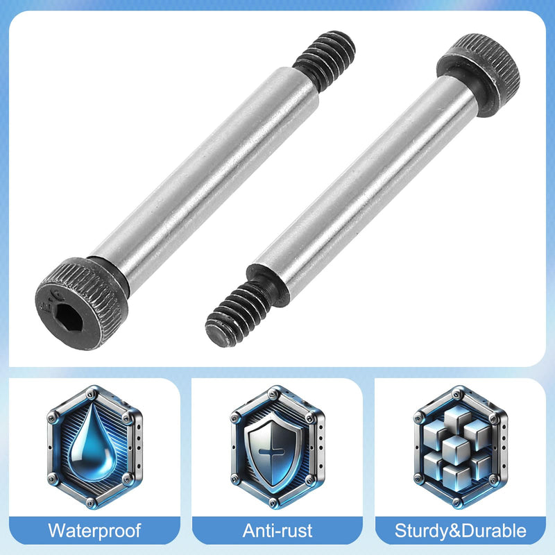 [Australia - AusPower] - uxcell Alloy Steel Hexagon Socket Head Shoulder Screws Bolt, 1-1/2" Shoulder Length, 1/4" Shoulder Dia, #10-24 Thread, 5pcs 