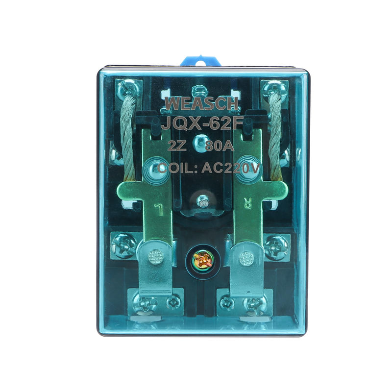 [Australia - AusPower] - 2Pcs High Power Relay JQX-62F-2Z, Coil Voltage AC 220V 80A, DPDT 2NO 2NC, Electronmagnetic Relay, 35mm Rail Mount (AC 220V, 2) 