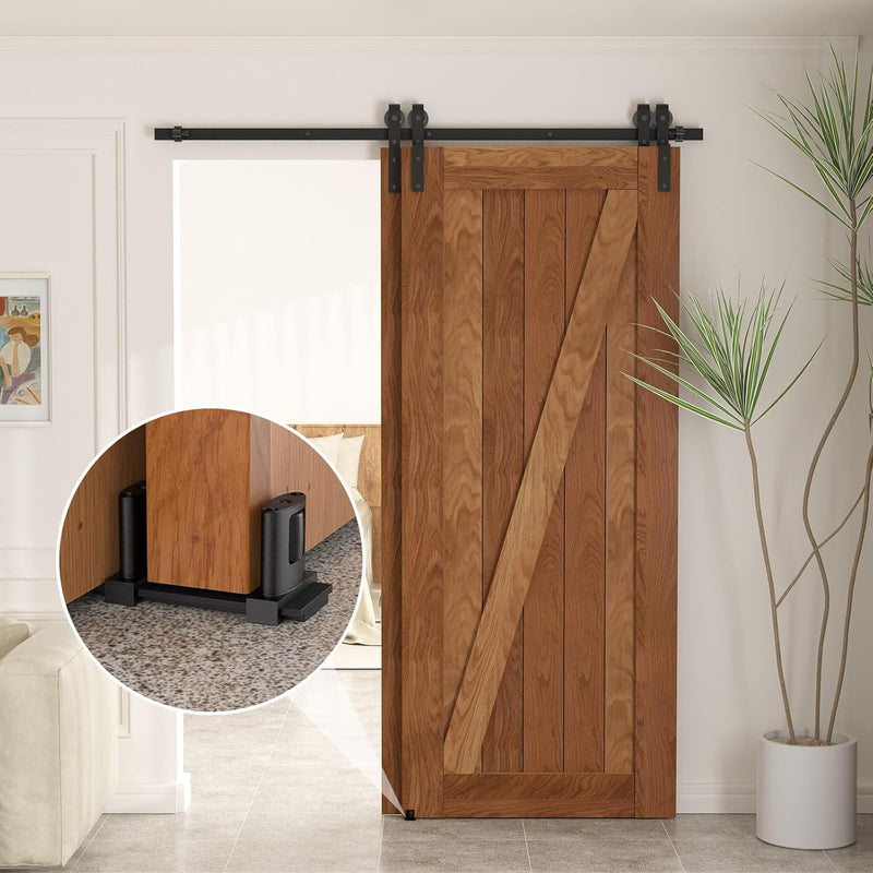 Siding Closet Door Floor Guide,Barn Door Guide for Bottom,Adjustable Bypass Door Floor Guide 3-Roller Design,Black（2PCS） 2 Black