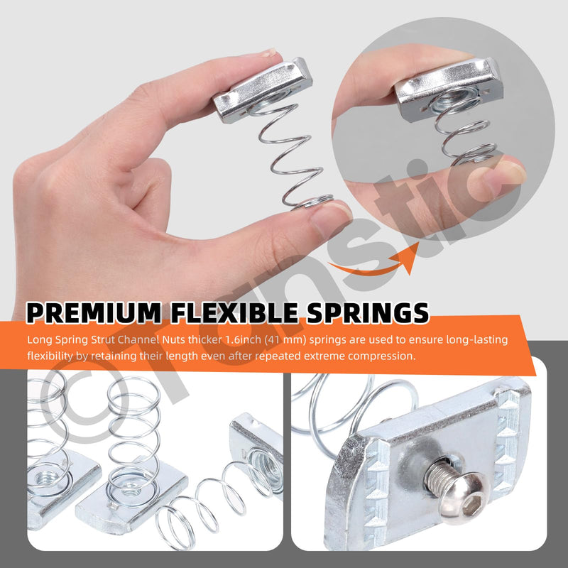 [Australia - AusPower] - Tanstic 10Pcs 5/16”-8 Strut Channel Nuts Strut Channel Spring Nut Spring Nuts for Use with Strut Channel 5/16"-18 